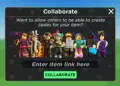 Hình ảnh Collaborate của Roblox cho phép người chơi khác tạo mã code